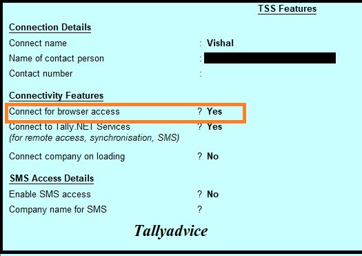 How to enable browser access in tally
