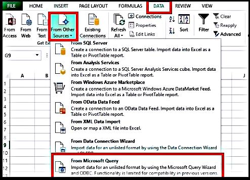 How to access tally form excel ODBC