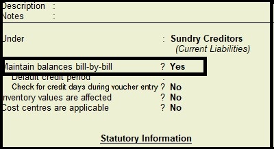 Maintain balance bill by bill